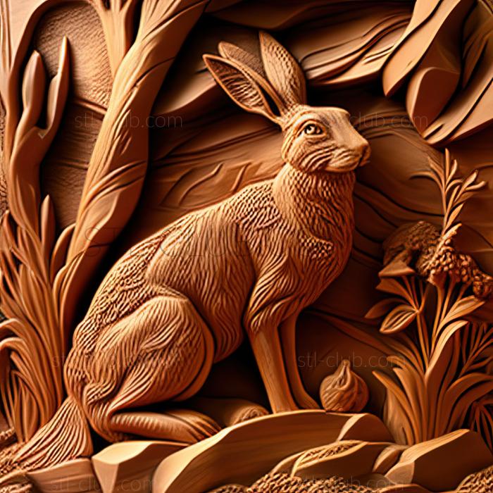 3D model John Knowles the Hare American artist (STL)